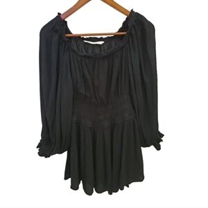 Wayward Fancies eShakti Peasant Top Black Gauzy Cotton